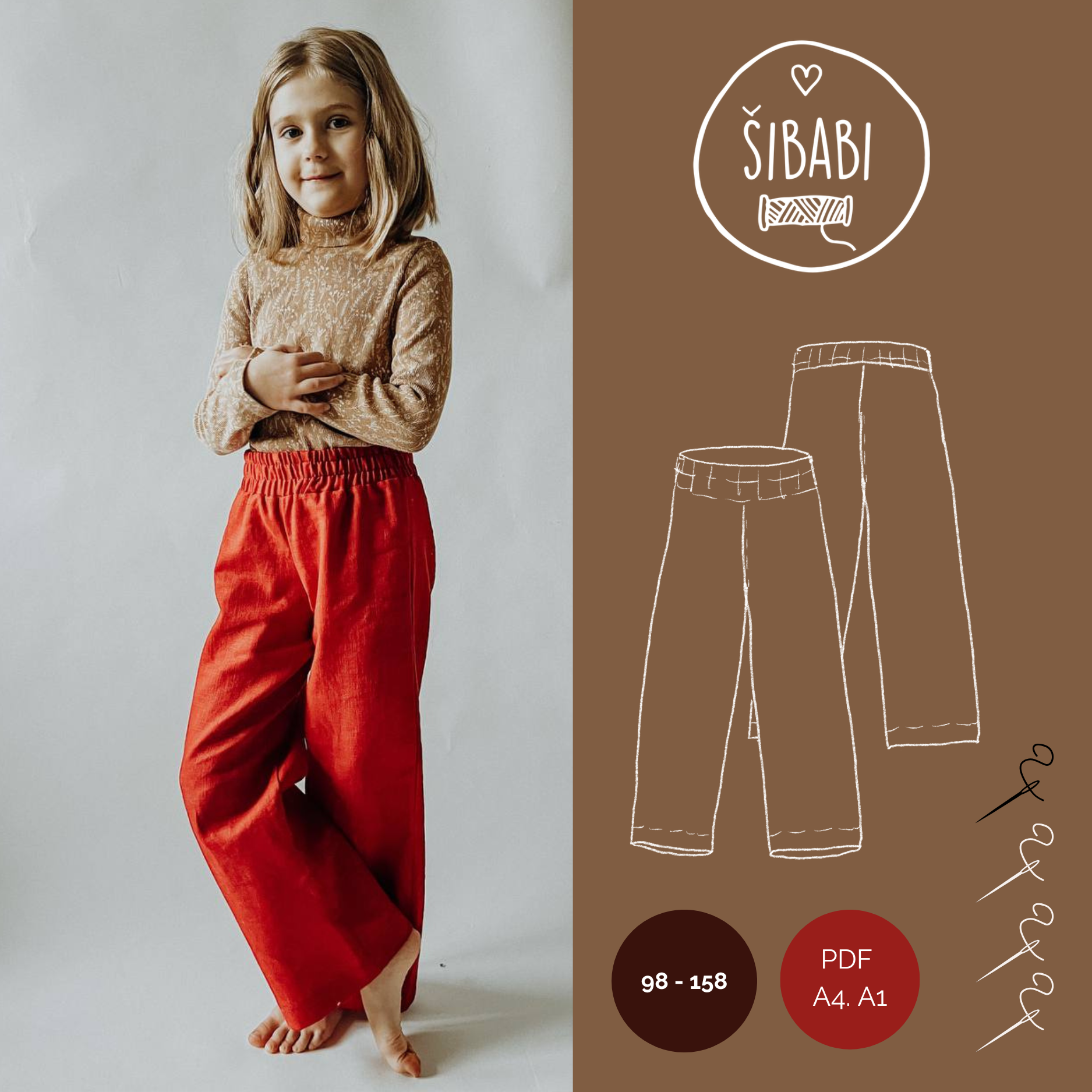 Dětské snadné kalhoty "Texas" ze lnu nebo tkaniny