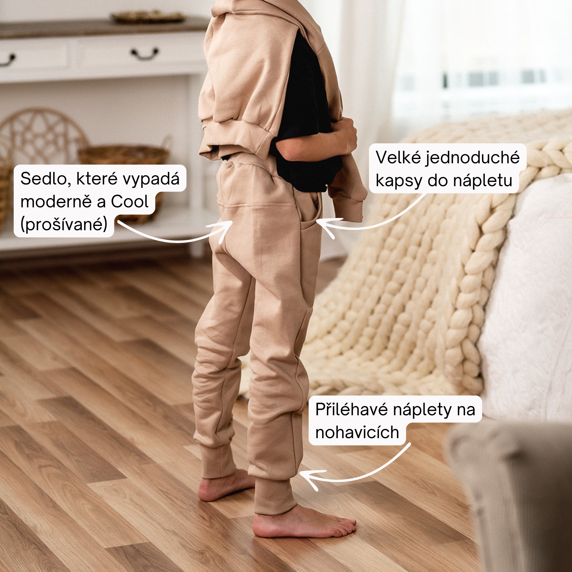 PDF střih na dětské tepláky s kapsami "Tampa" 62 - 164