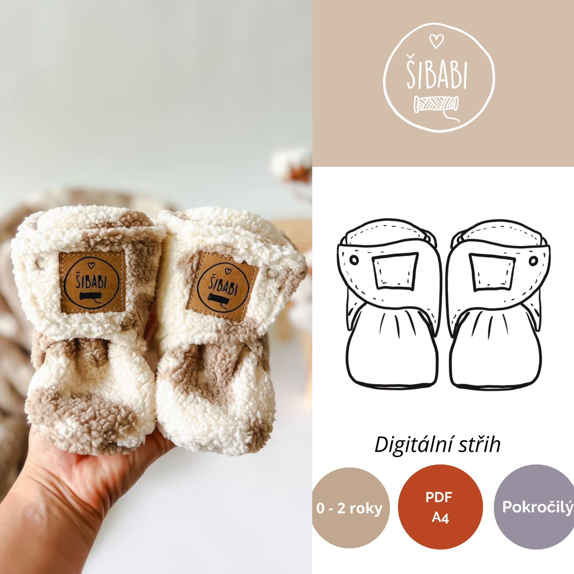 Capáčky pre bábätko "Mimi" - PDF strih, fotonávod, video - vel. 0-2 roky
