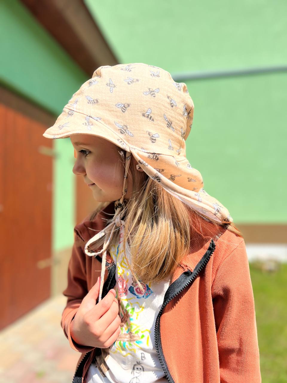 Dětská čepice s kšiltem a krytem krku proti slunci "Jacob" PDF střih