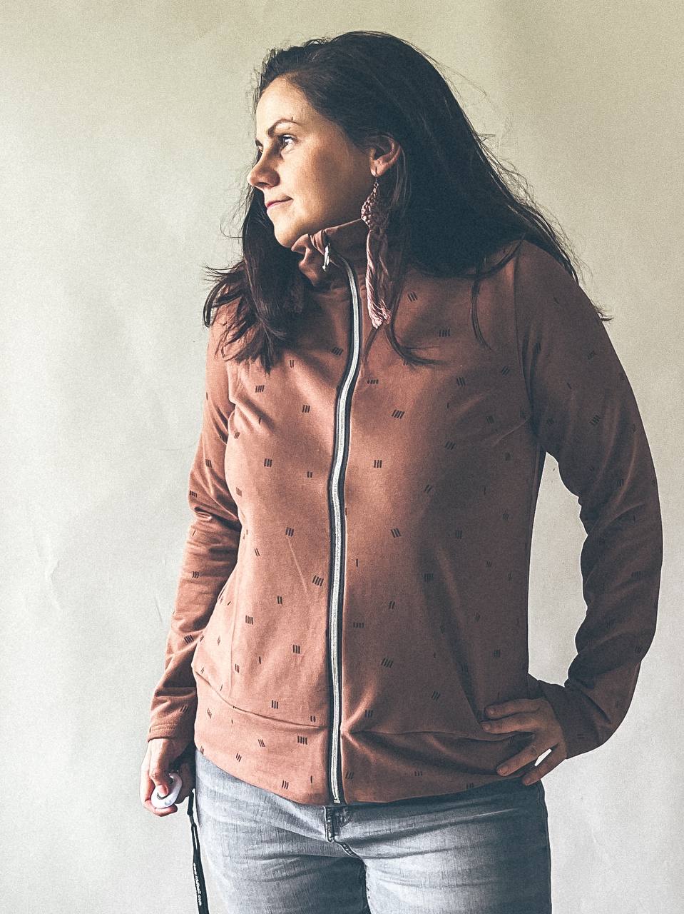 Dámská mikina na zip pro začátečnice "BIG ROCK" XS - 4XL - PDF střih