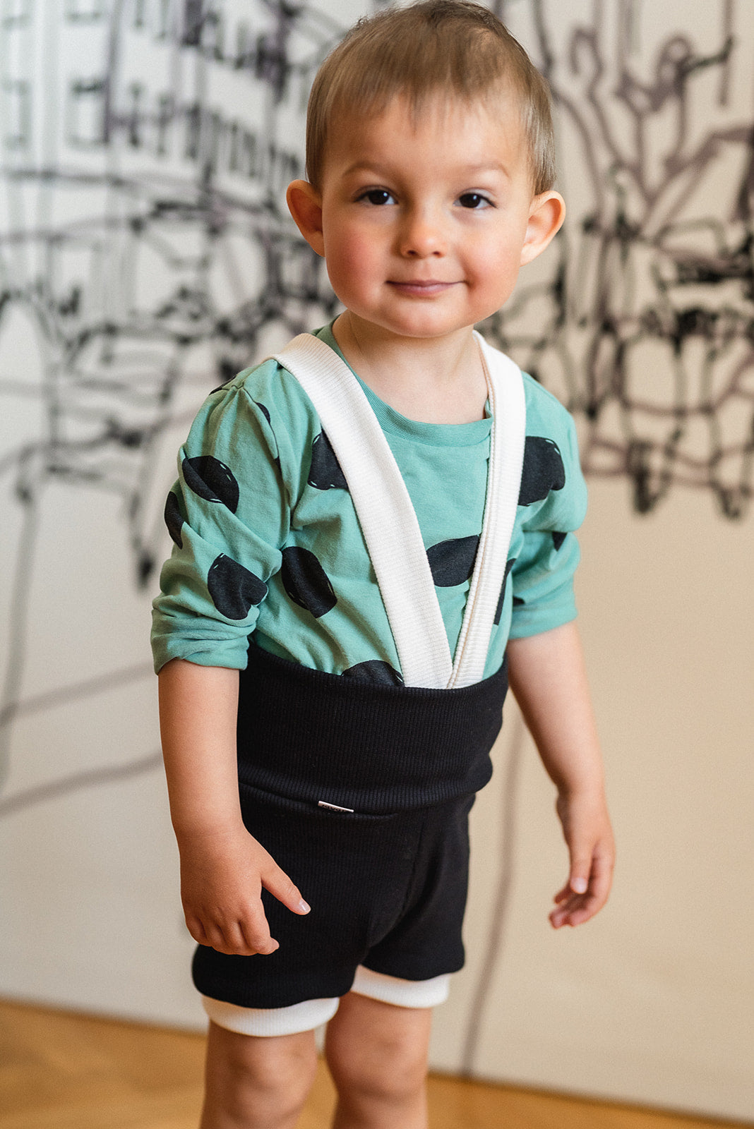 PDF střih na dětské kraťasy na traky s vysokým pasem "El kraťaso" 56 - 92