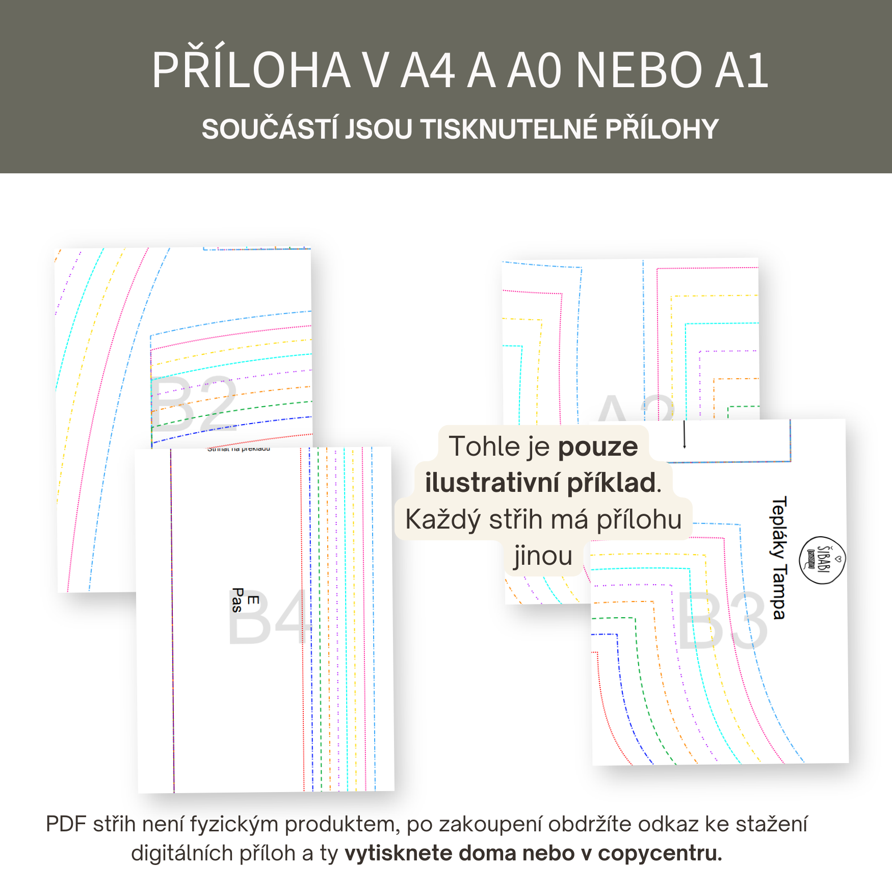 PDF střih na dětské legíny na traky s vysokým pasem "El paso" 56 - 92