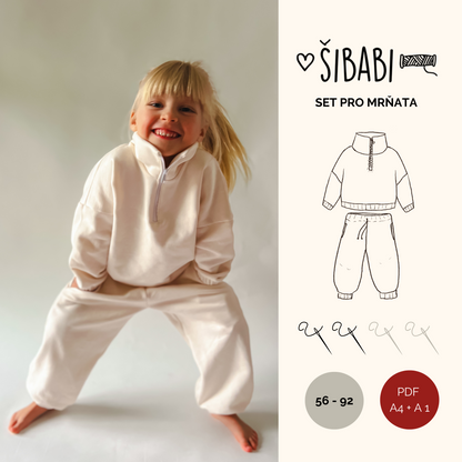 PDF střih na teplákovou soupravu pro děti "Play"  - 56 - 92