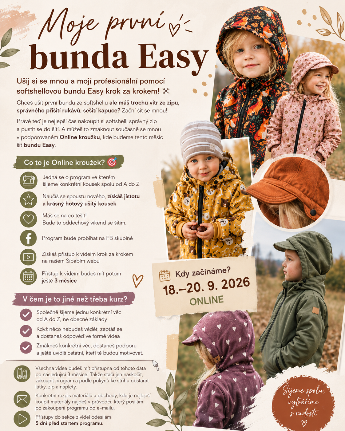 Moje první bunda Easy 🧵✂️18.- 20.9 ONLINE