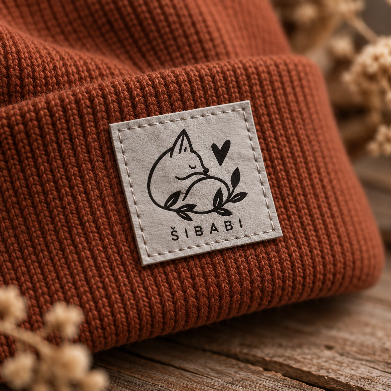 Etiketa "Šibabi" z pratelného papíru 4 x 4 cm – liška
