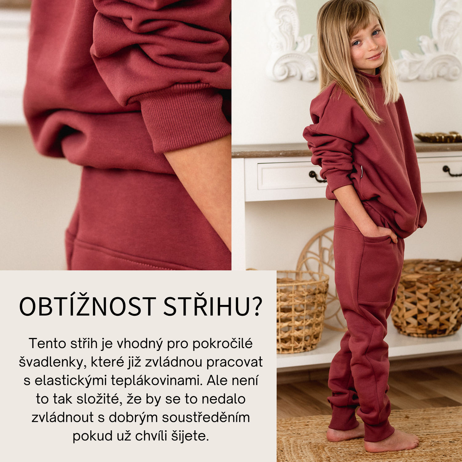 PDF střih na dětské tepláky s kapsami "Tampa" 62 - 164