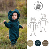 Střih na dětský overal na zip s oušky - Šibabi