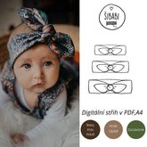 Střih na dětskou čelenku Megg pro začátečníky - PDF střih s fotonávodem