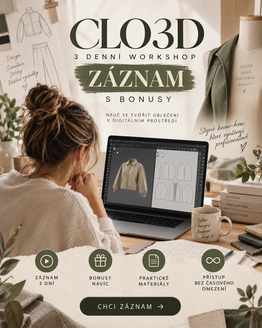 3denní Workshop CLO3D (přístup k záznamu + Bonusy)