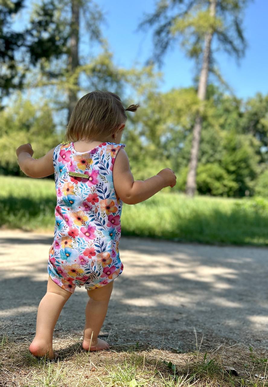 PDF střih na dětský romper s krátkou nohavičkou "Summer" 56 - 104
