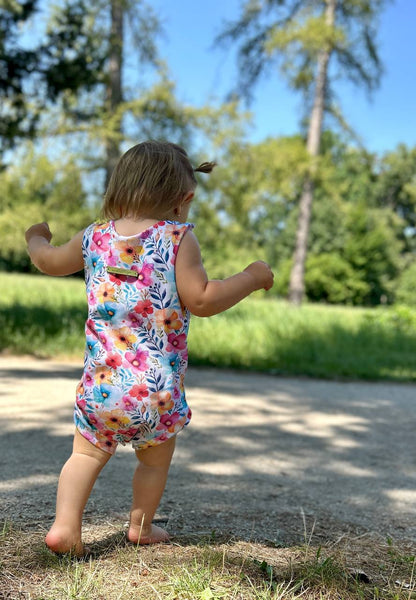 PDF střih na dětský romper s krátkou nohavičkou "Summer" 56 - 104