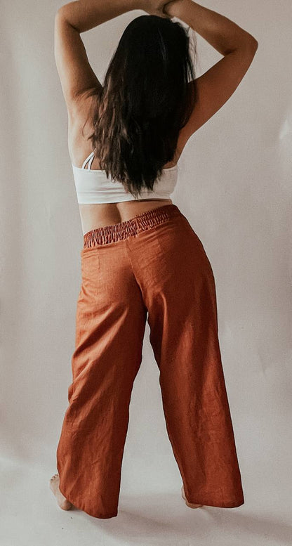 Dámské široké plátěné kalhoty "MARGARET" - PDF střih