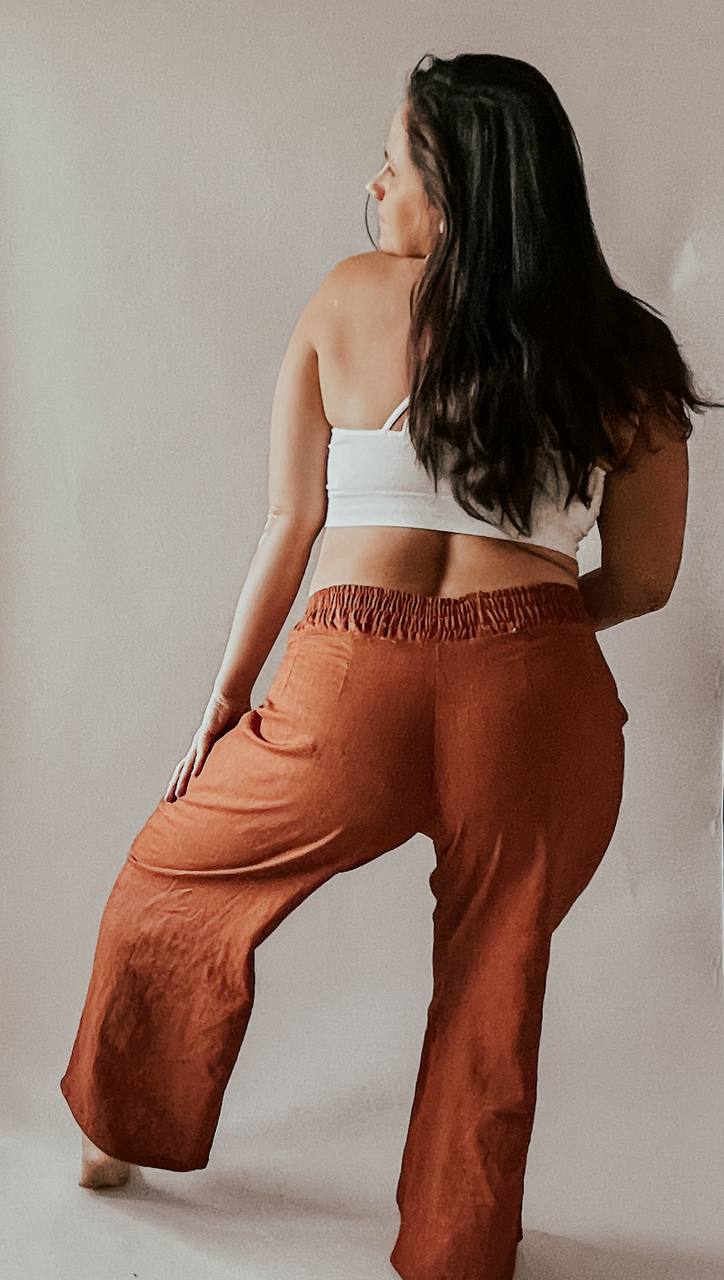 Dámské široké plátěné kalhoty "MARGARET" - PDF střih