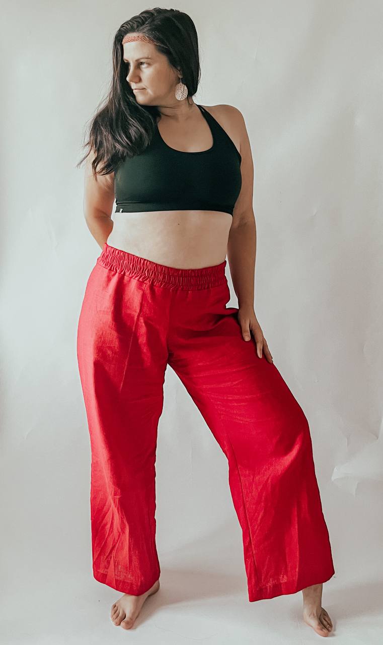 Dámské široké plátěné kalhoty "MARGARET" - PDF střih