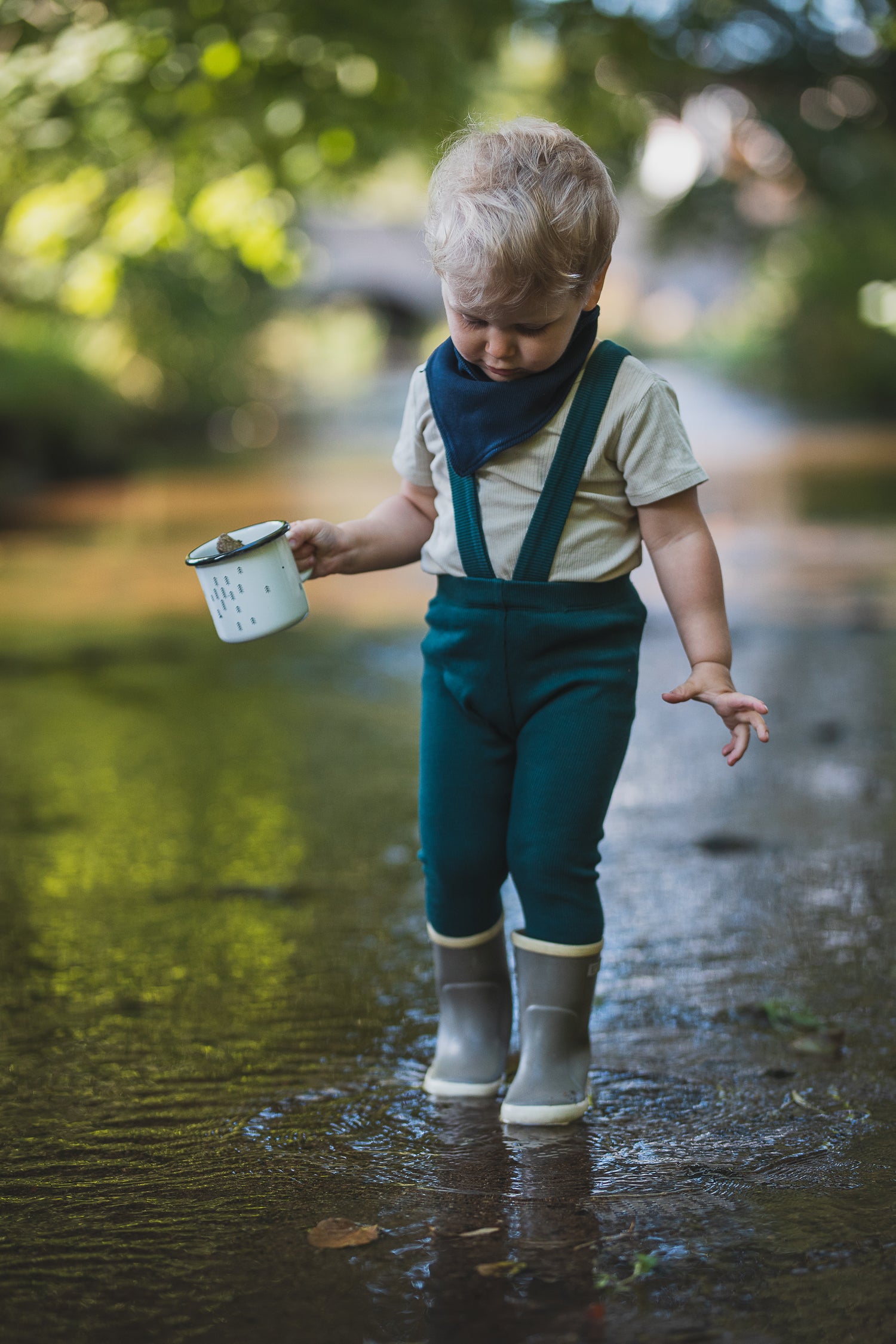 Dětské žebrované legíny s traky na gumu 56 - 104 - PDF střih