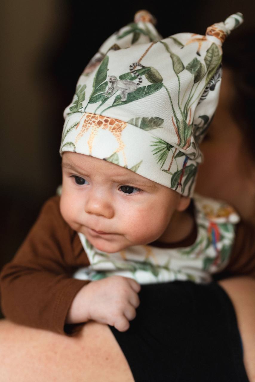 Střih na čepičku pro miminko s uzlíky "Mike" 0 - 2 roky - Šibabi.cz