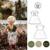 Střih na dětské šaty s mašlí "Kara" - 86 - 134 - Šibabi.cz